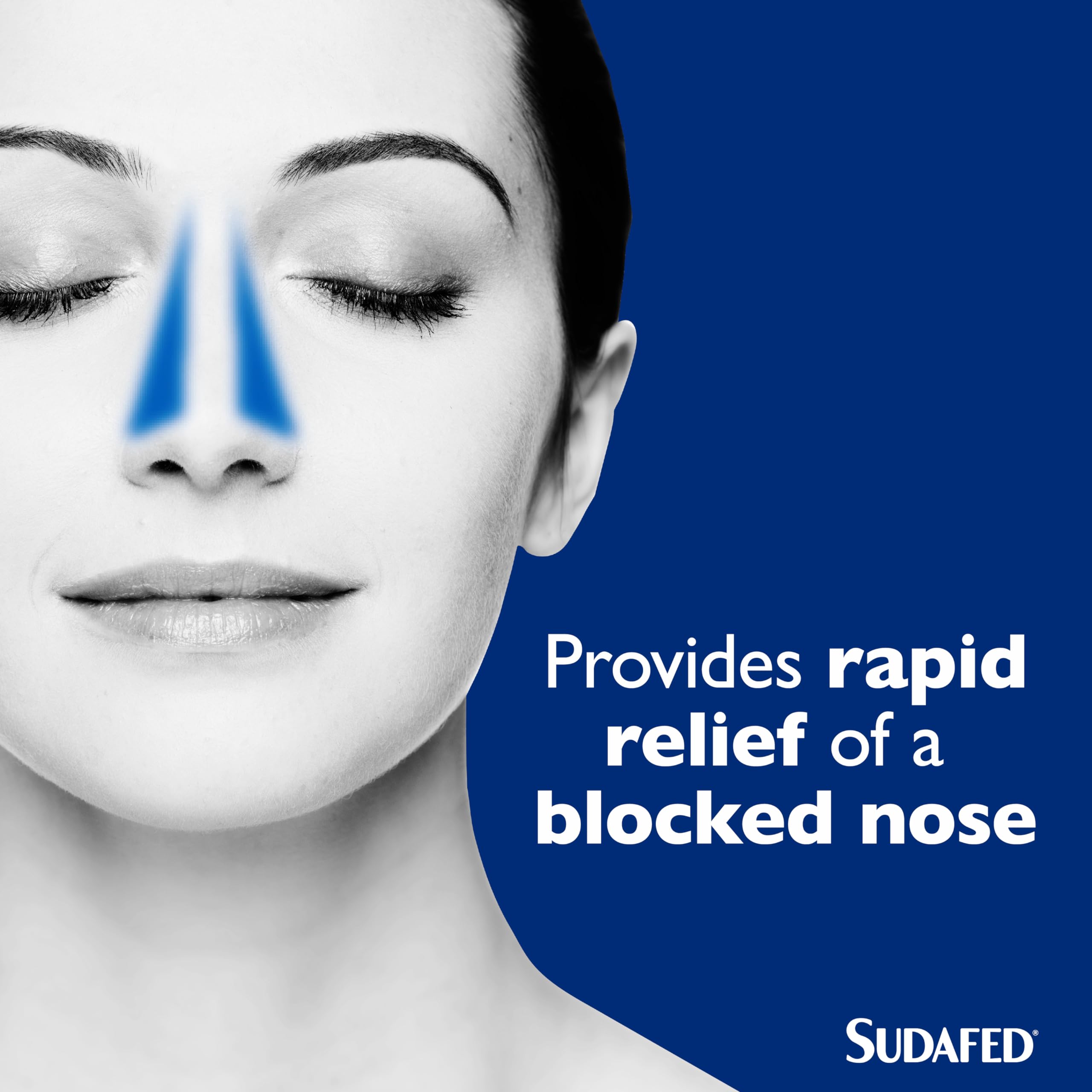 Sudafed 15ml Blocked Nose Spray bottle side label