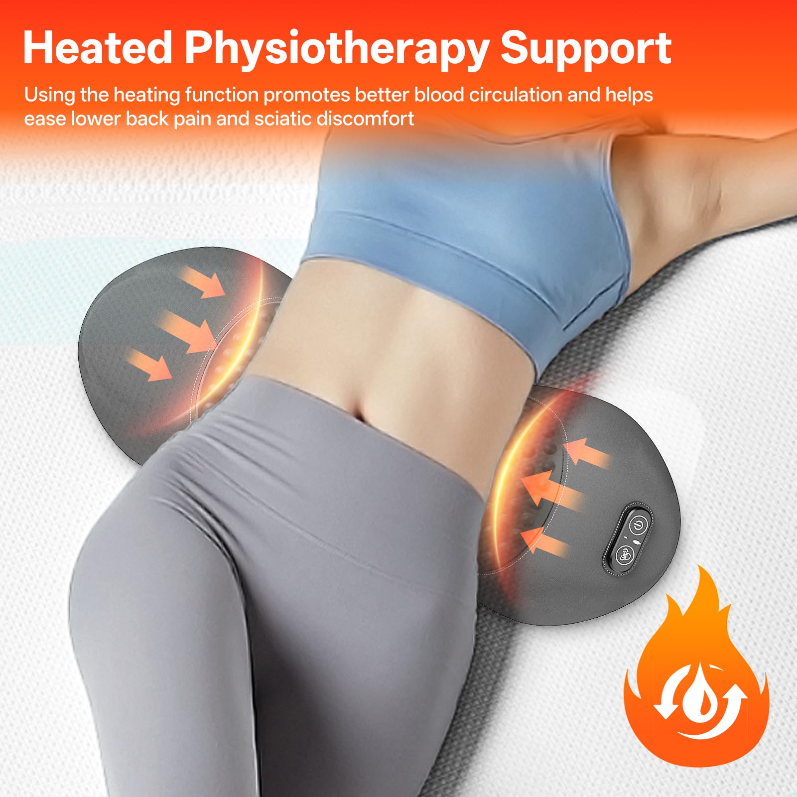 Breathable moisture-wicking fabric cover on lumbar pillow