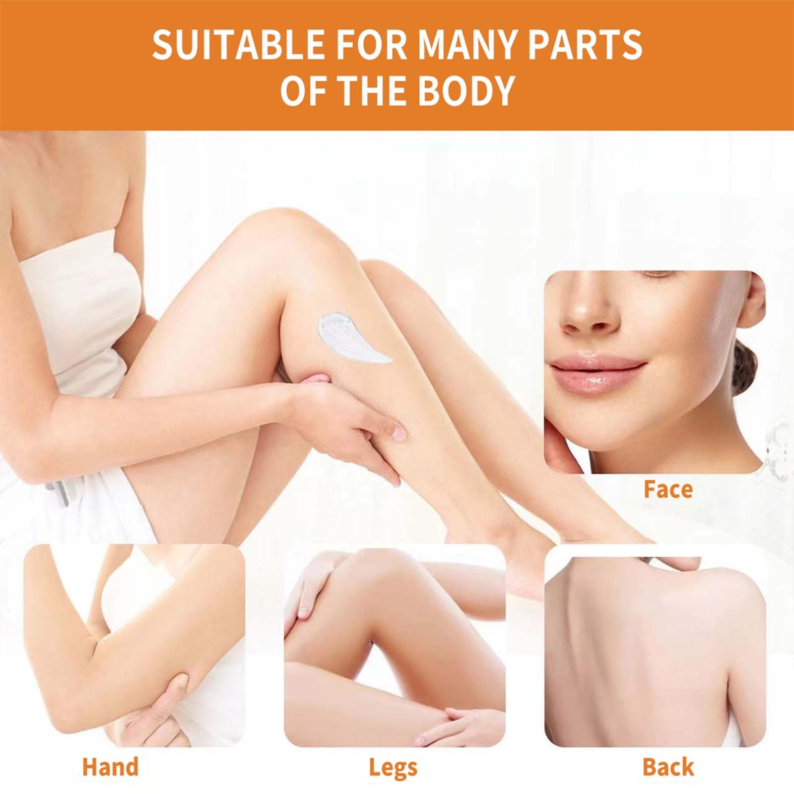 Label indicating suitability for most skin types on exfoliating gel