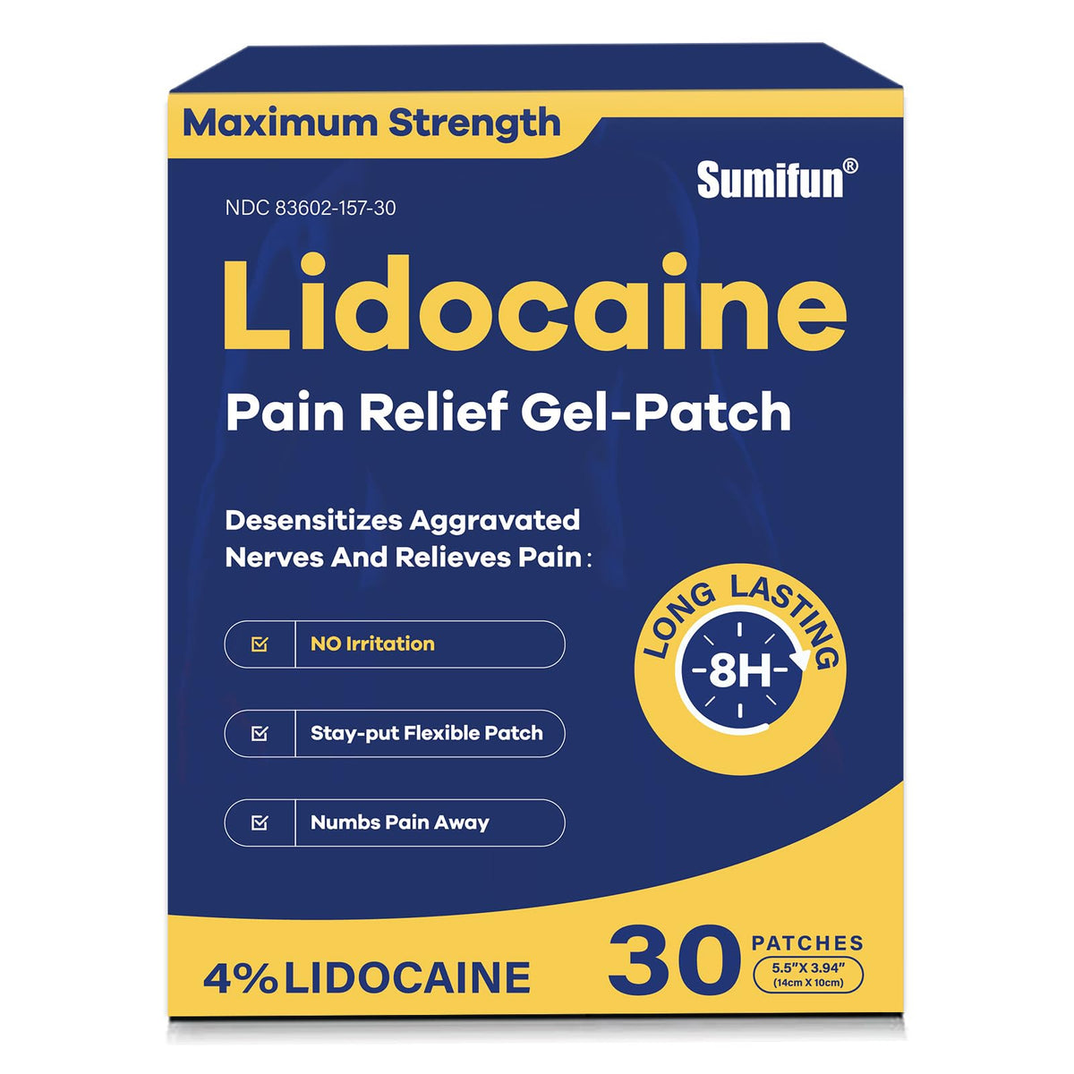 Sumifun 4% Lidocaine patches 30 count value pack