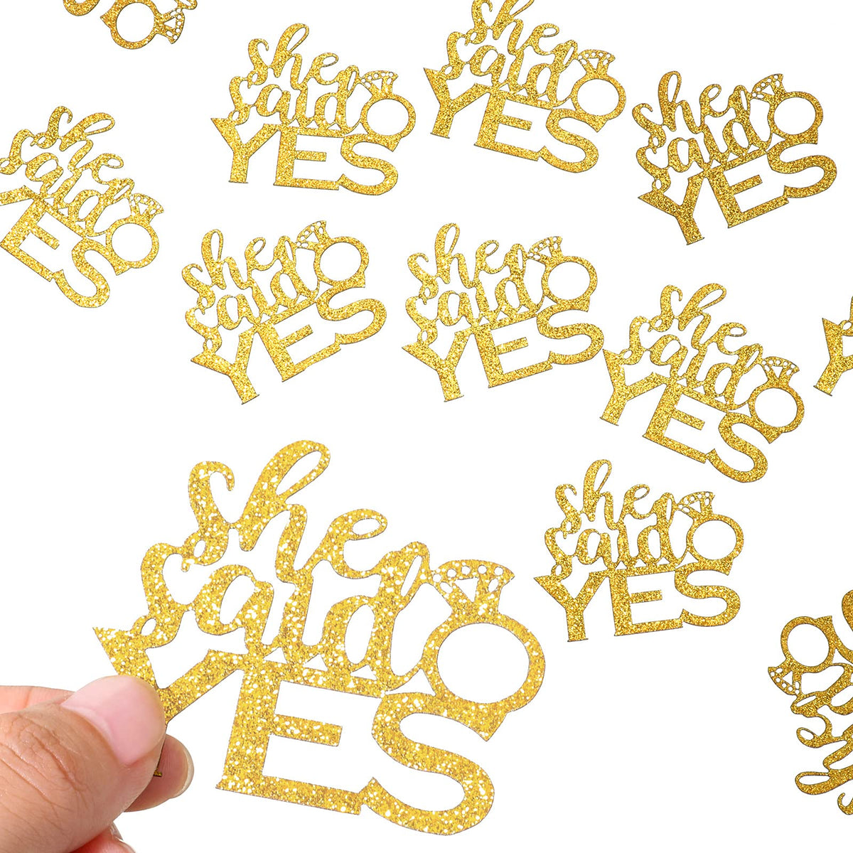 Sumind 100 pieces gold glitter confetti pack for weddings