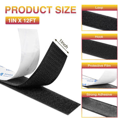 Self adhesive hook and loop tape 12ft length for mounting