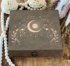 Sun And Moon Box wooden keepsake with laser engraving