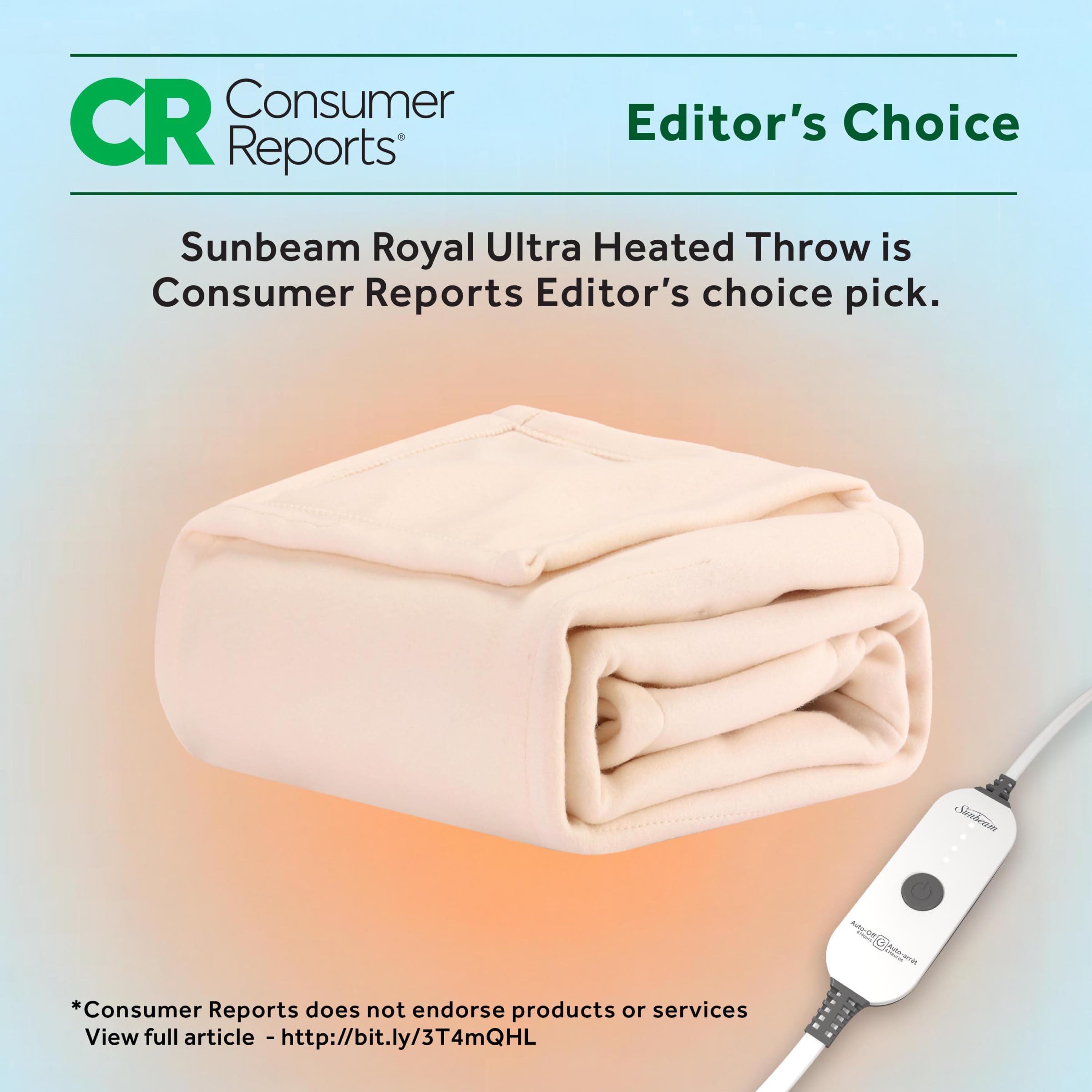 Even heat distribution with premium heated wires on Sunbeam blanket
