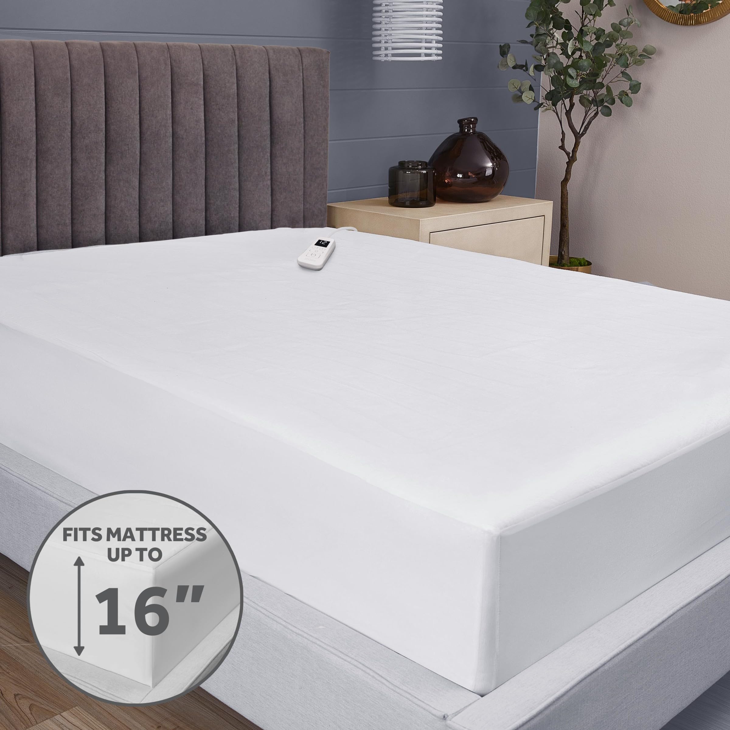 Sunbeam digital LED controller on mattress pad