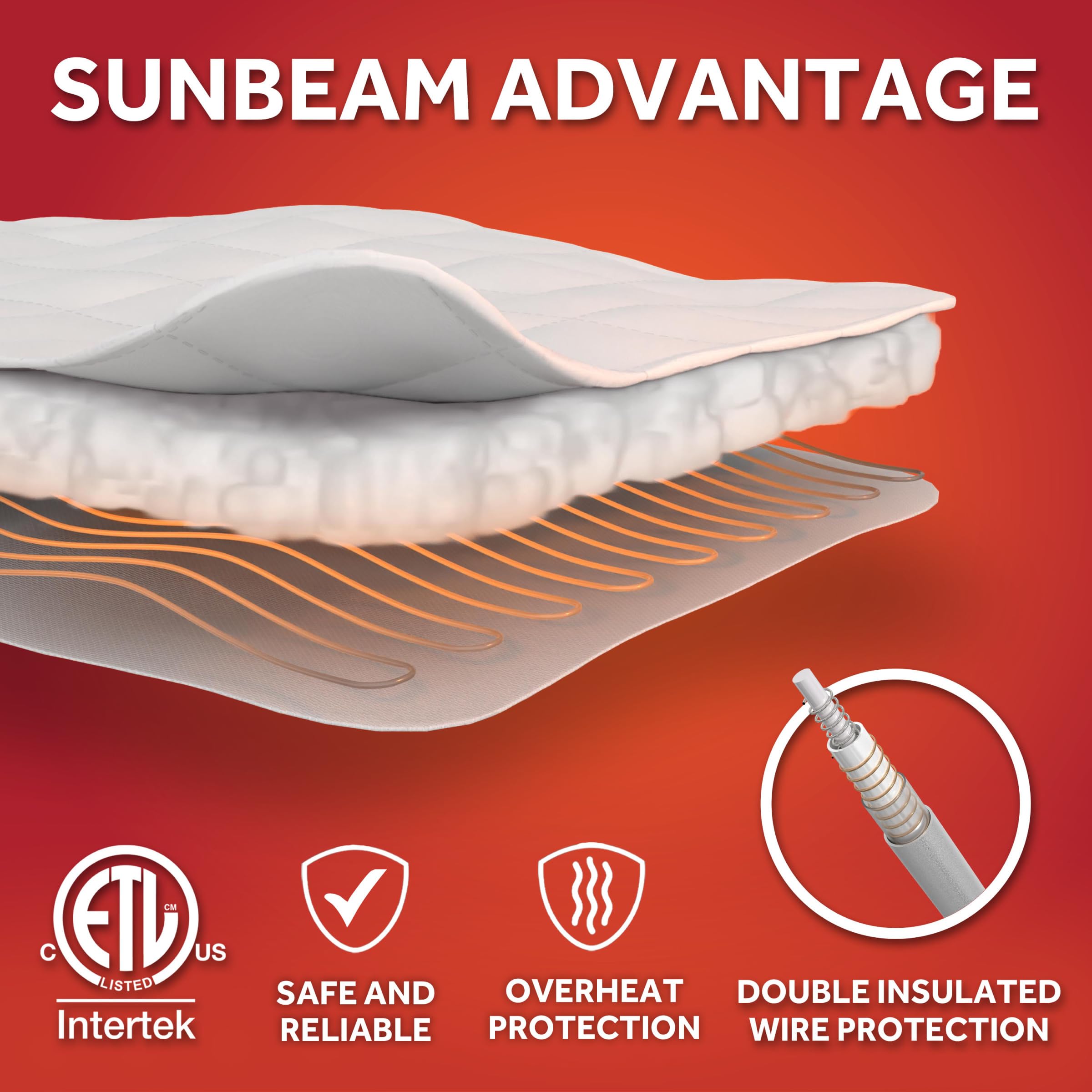 Sunbeam even heat distribution with Sunbeam heated wires