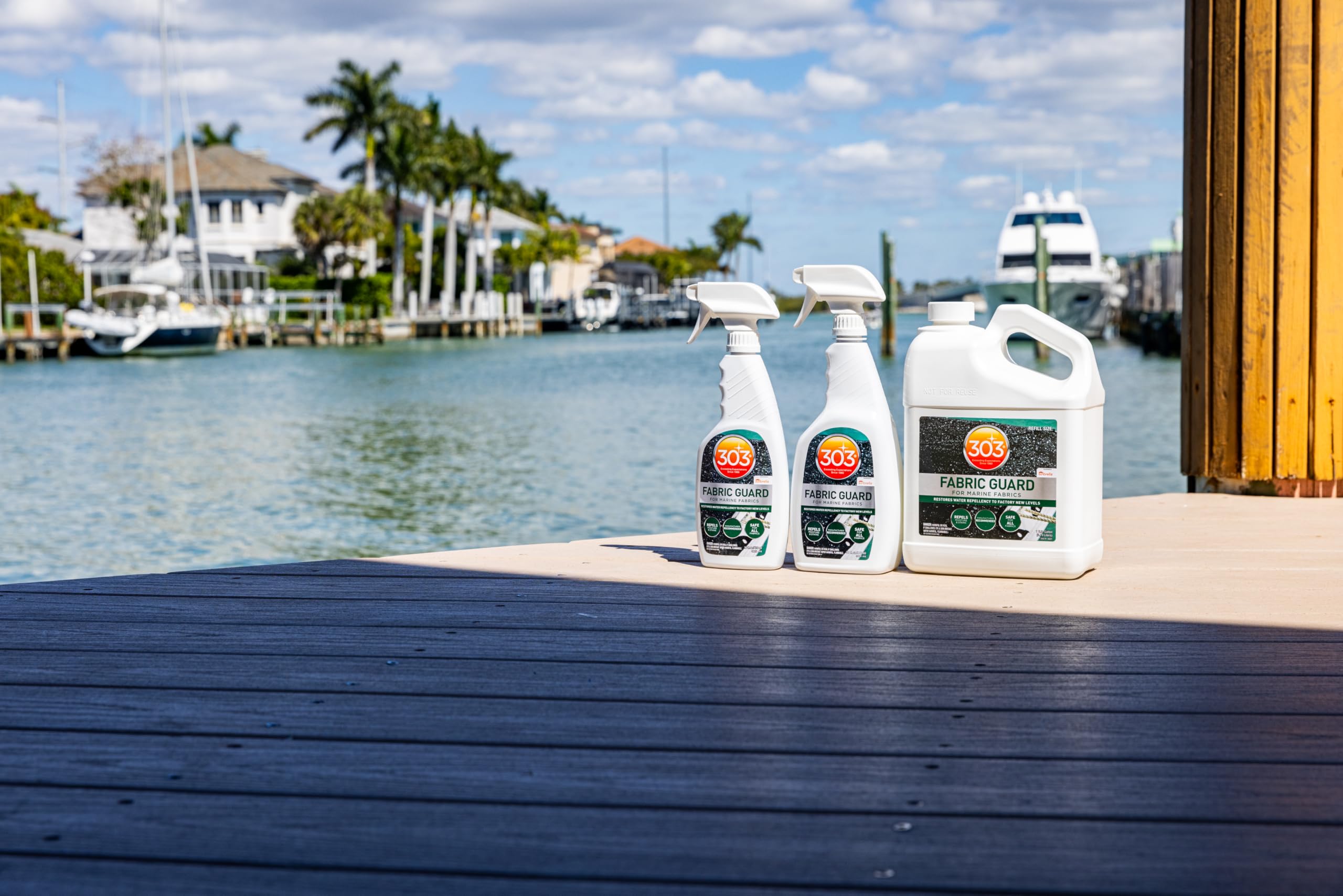 Water repellency restoration of fabrics with 303 Marine Fabric Guard