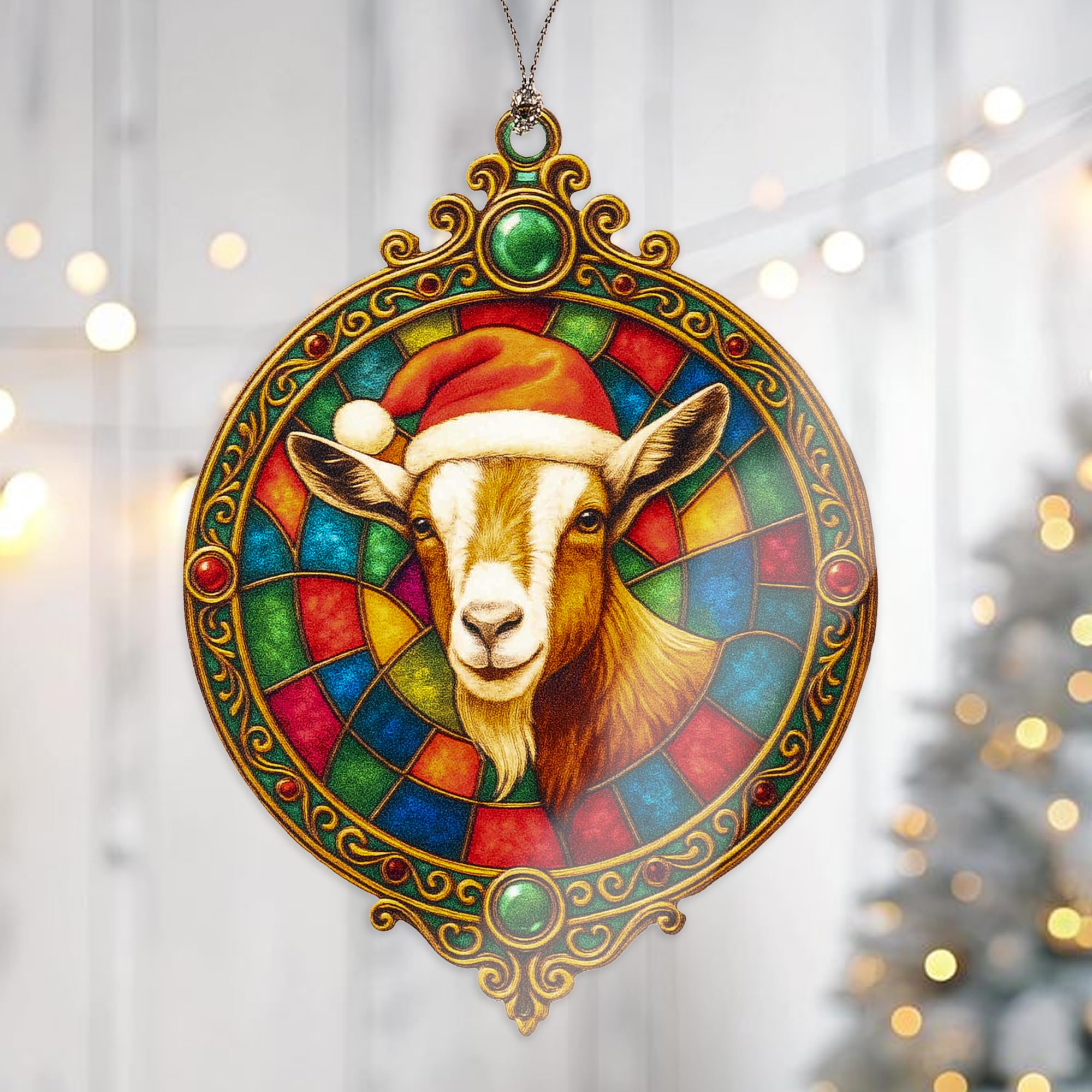 Heartfelt packaging image featuring goat ornament and story card