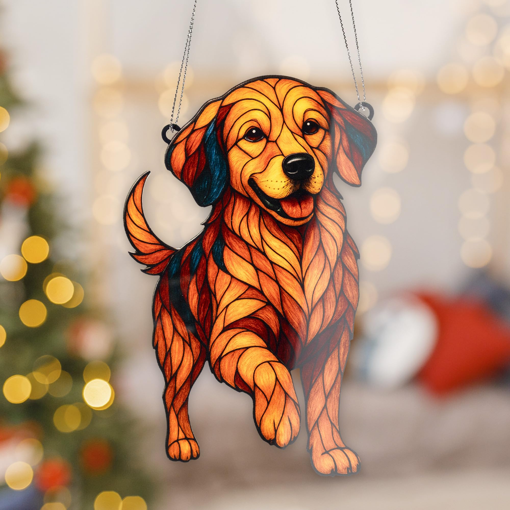 Suncatcher effect window ornament golden retriever