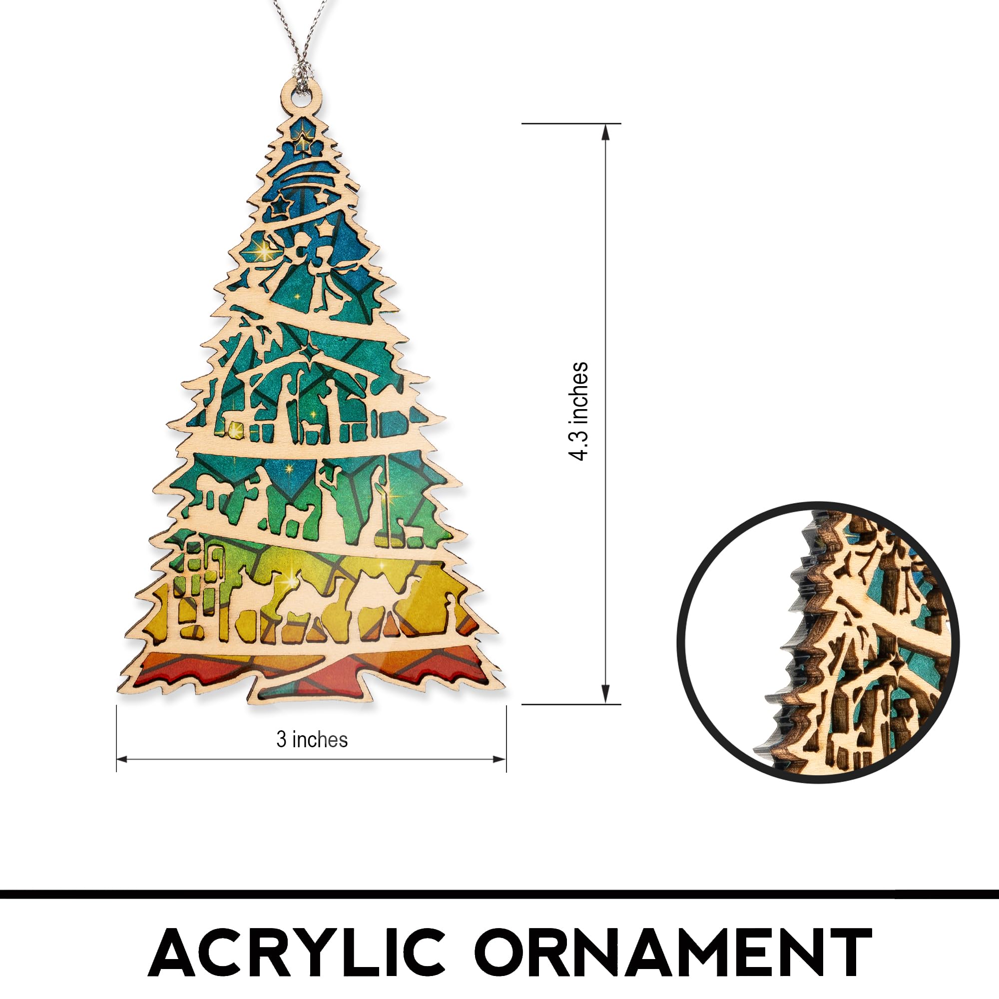 Suncatcher effect stained glass window ornament for window display