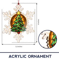 Suncatcher effect stained glass window hanging ornament closeup