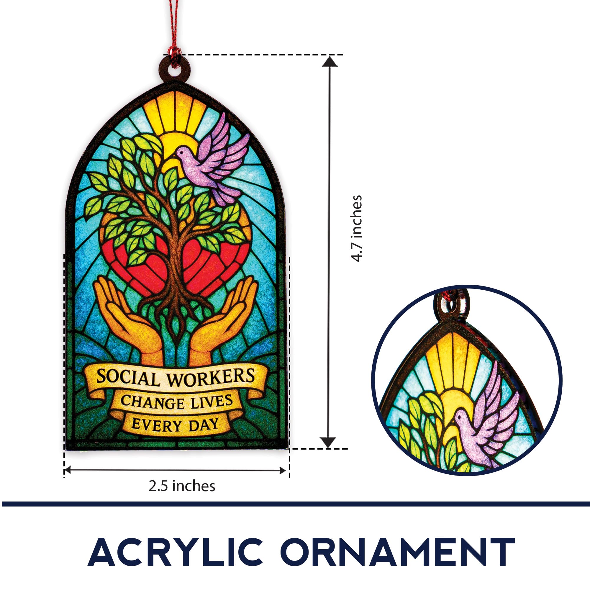 Suncatcher effect window ornament Christmas decor