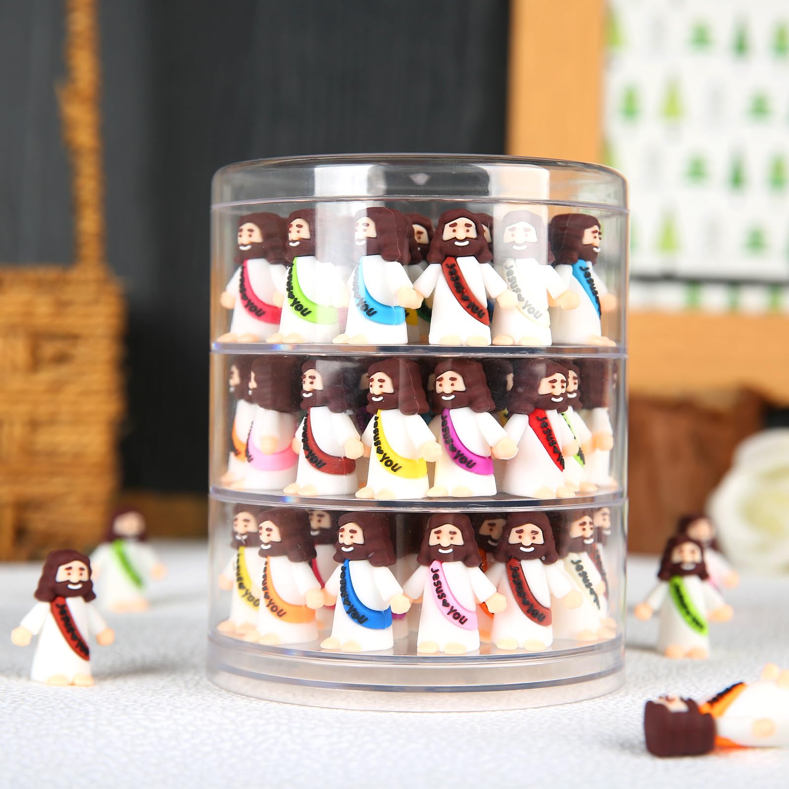 Religious classroom items with Jesus figurines for Bible studies