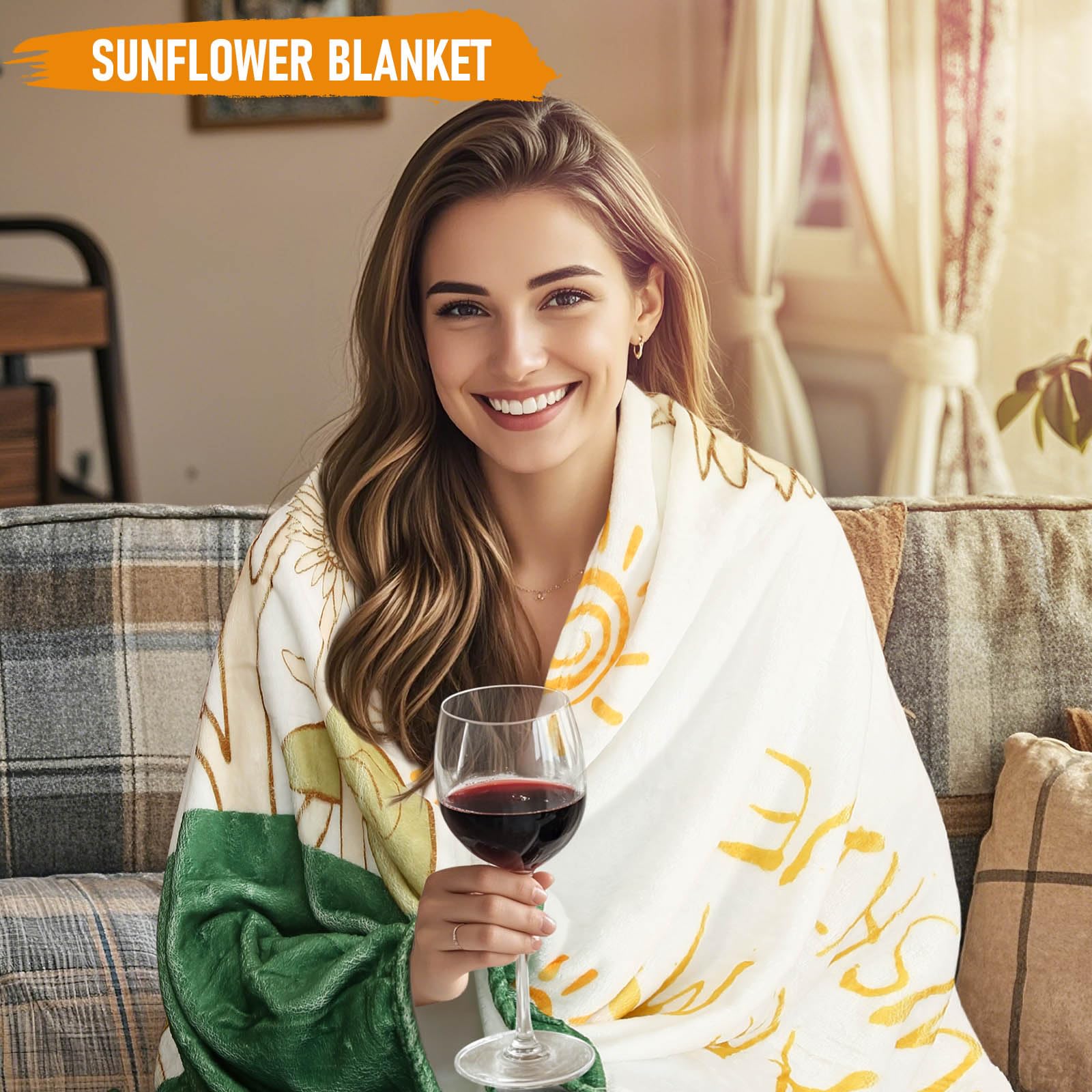 Sunflower blanket 39x59 inches in gift set