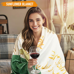 Sunflower blanket 39x59 inches in gift set