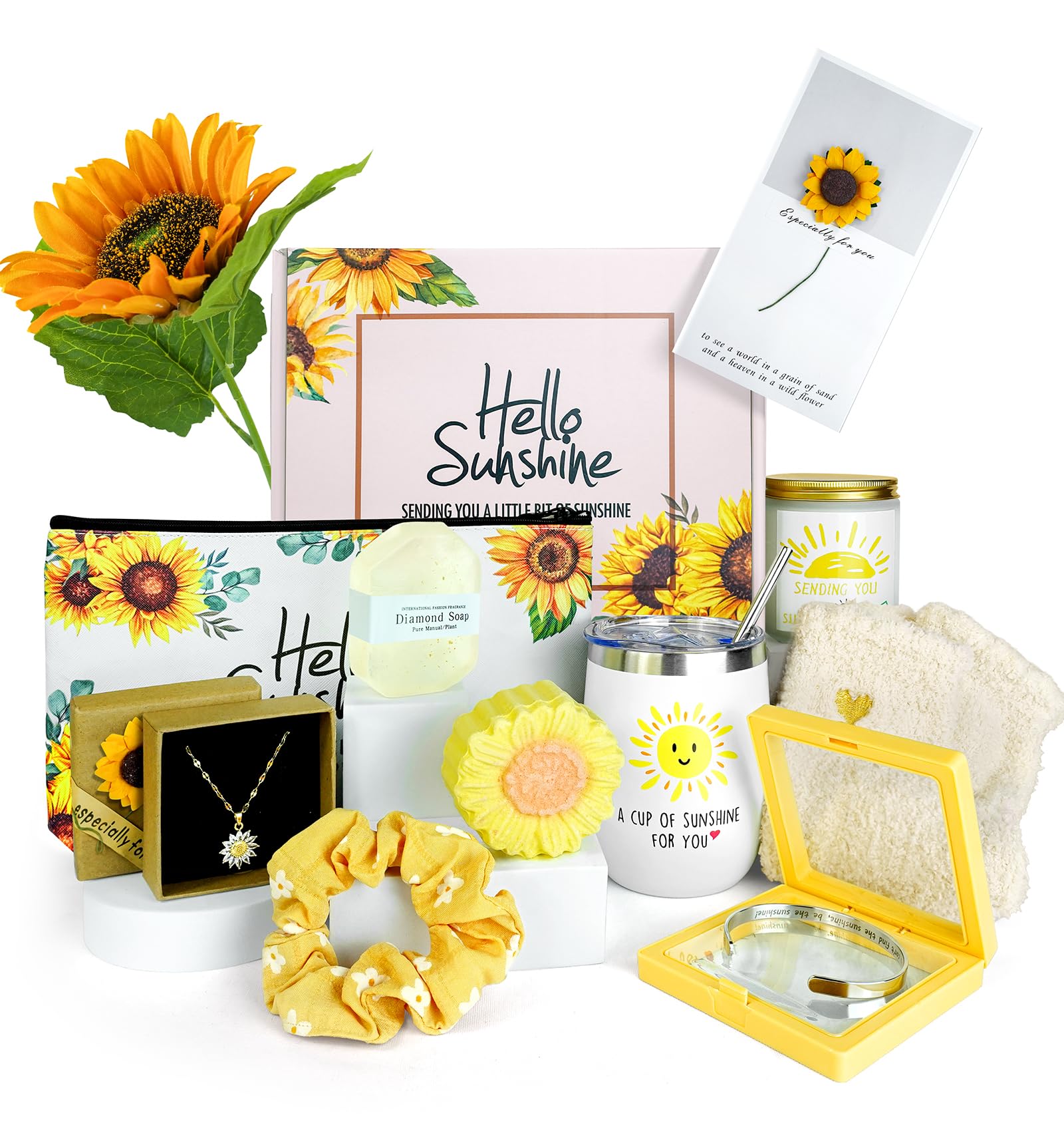 Sunflower Gifts for Women gift box main image with spa items and accessories