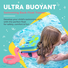 Back Float Swim Trainer used by kids up to 60 lbs