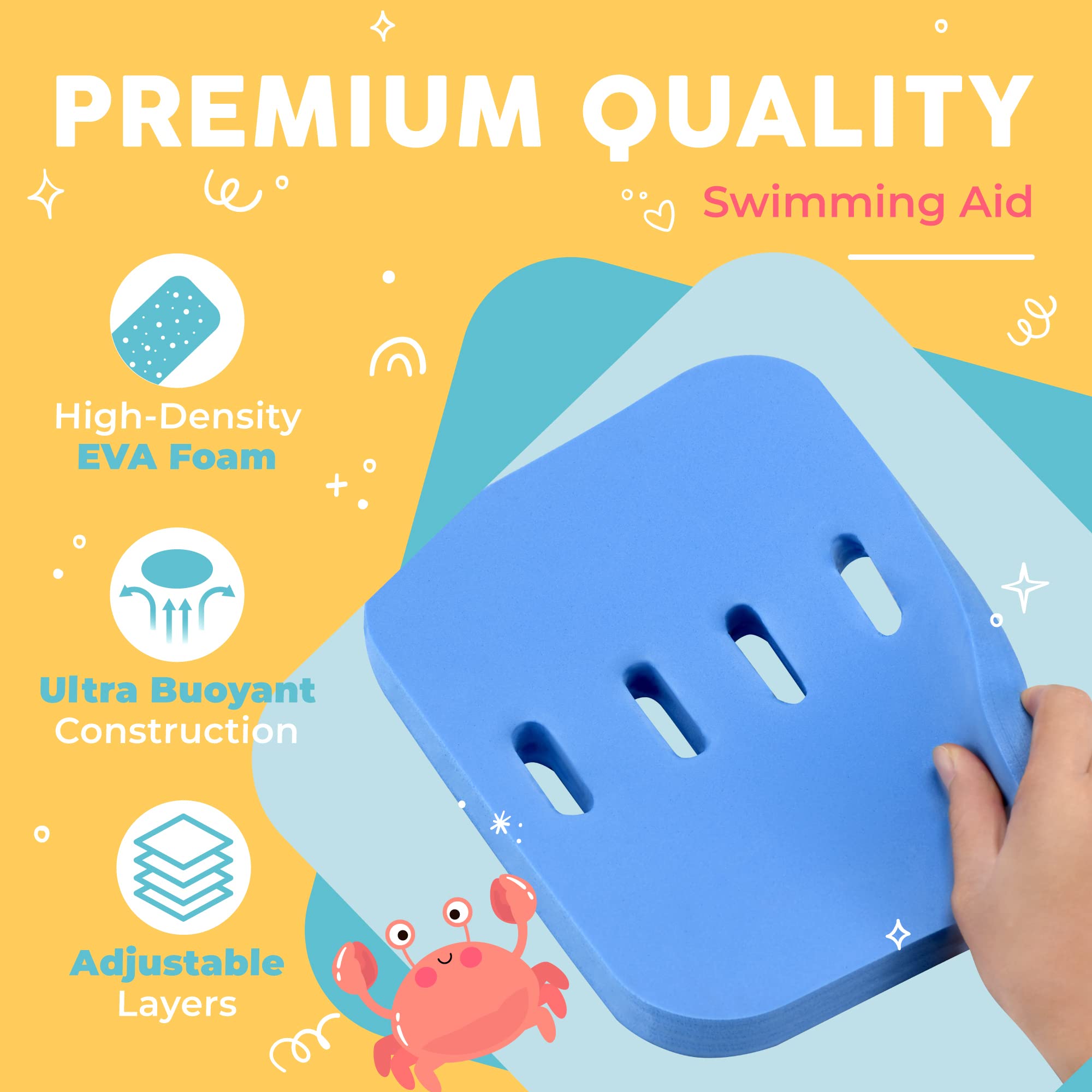 Child wearing Sunlite back float during water practice