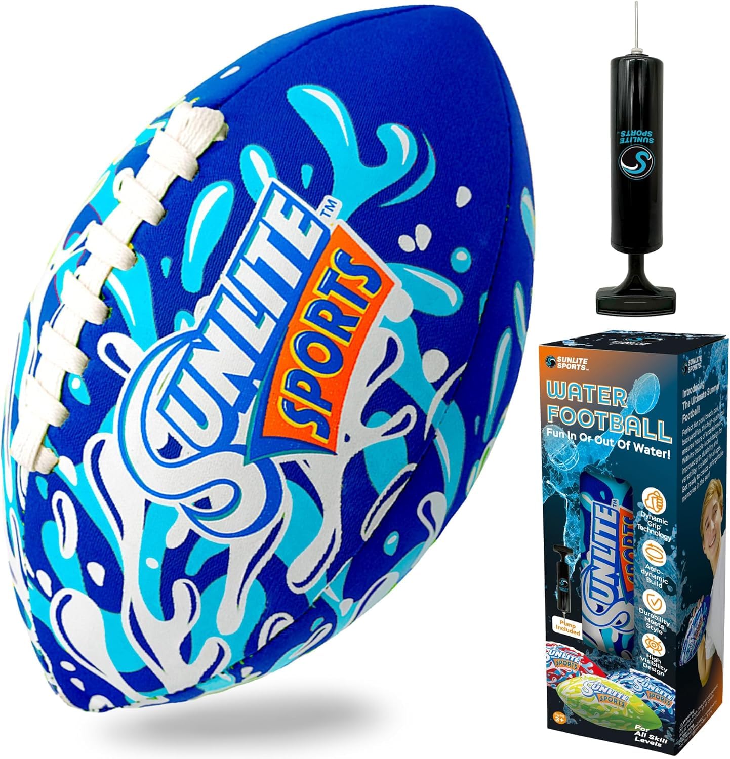 Family friendly water football for pool and beach use