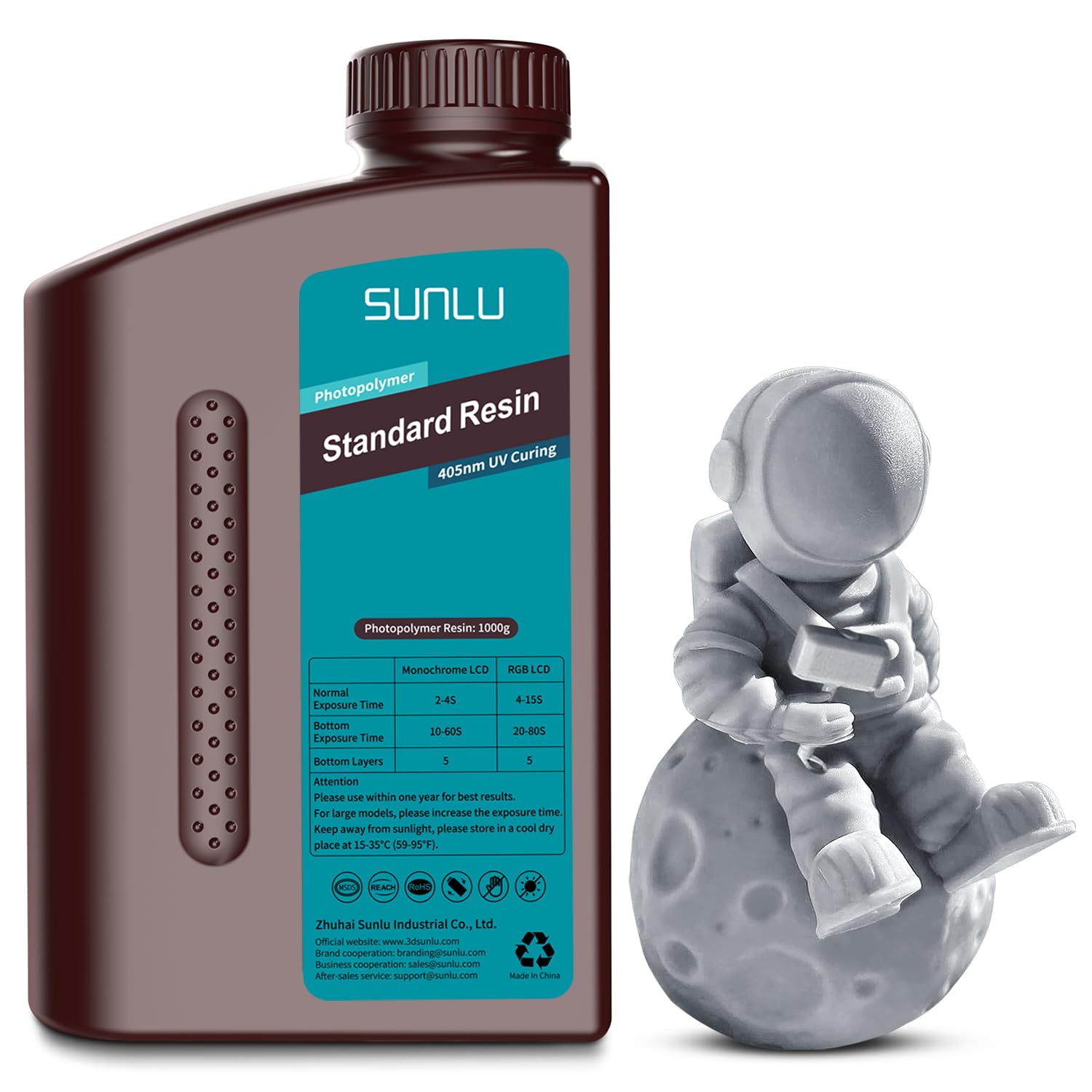 SUNLU 3D Printer Resin 1kg Grey bottle