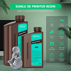 SUNLU 3D Printer Resin 1kg Grey bottle label closeup