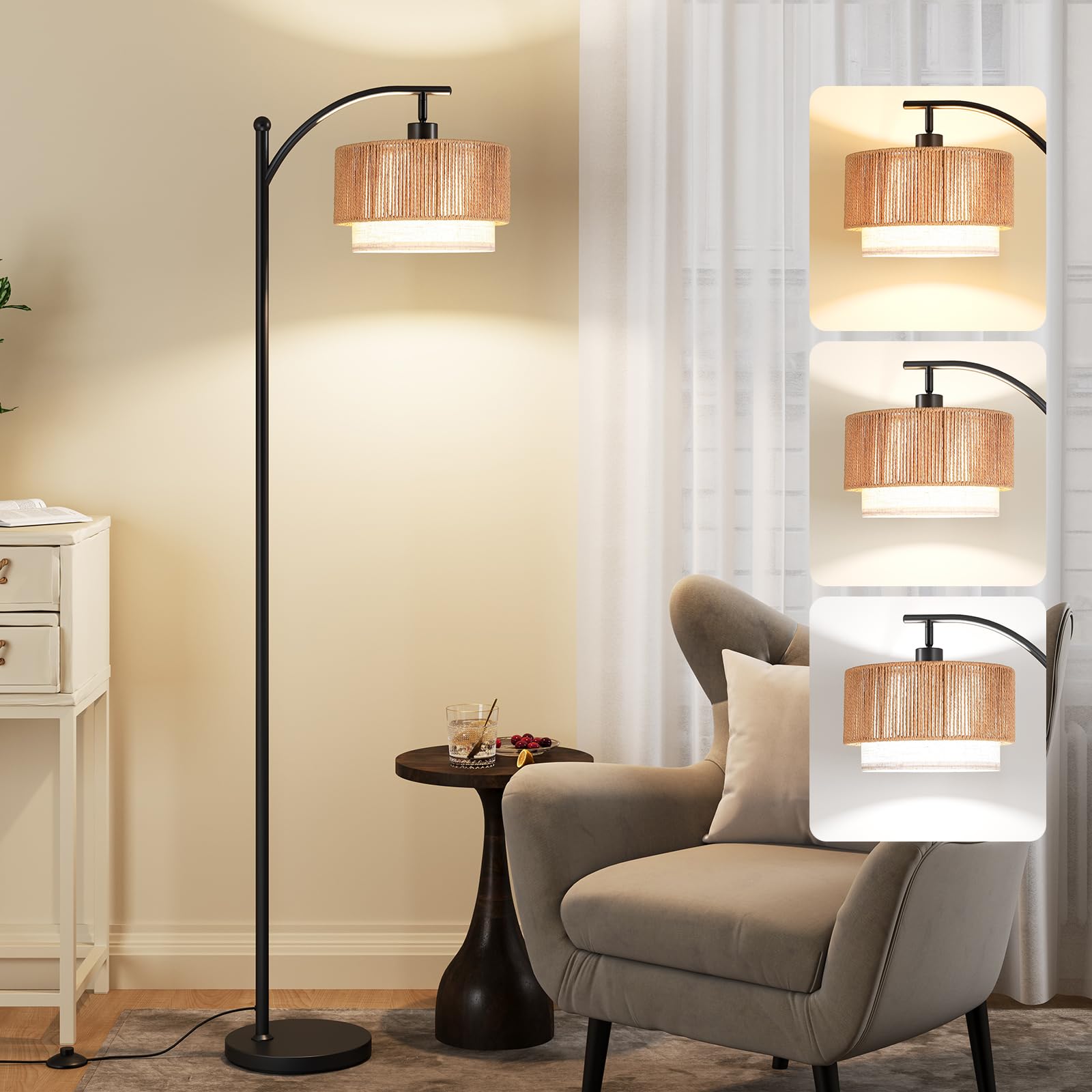 SUNMORY arc floor lamp E26 bulb included