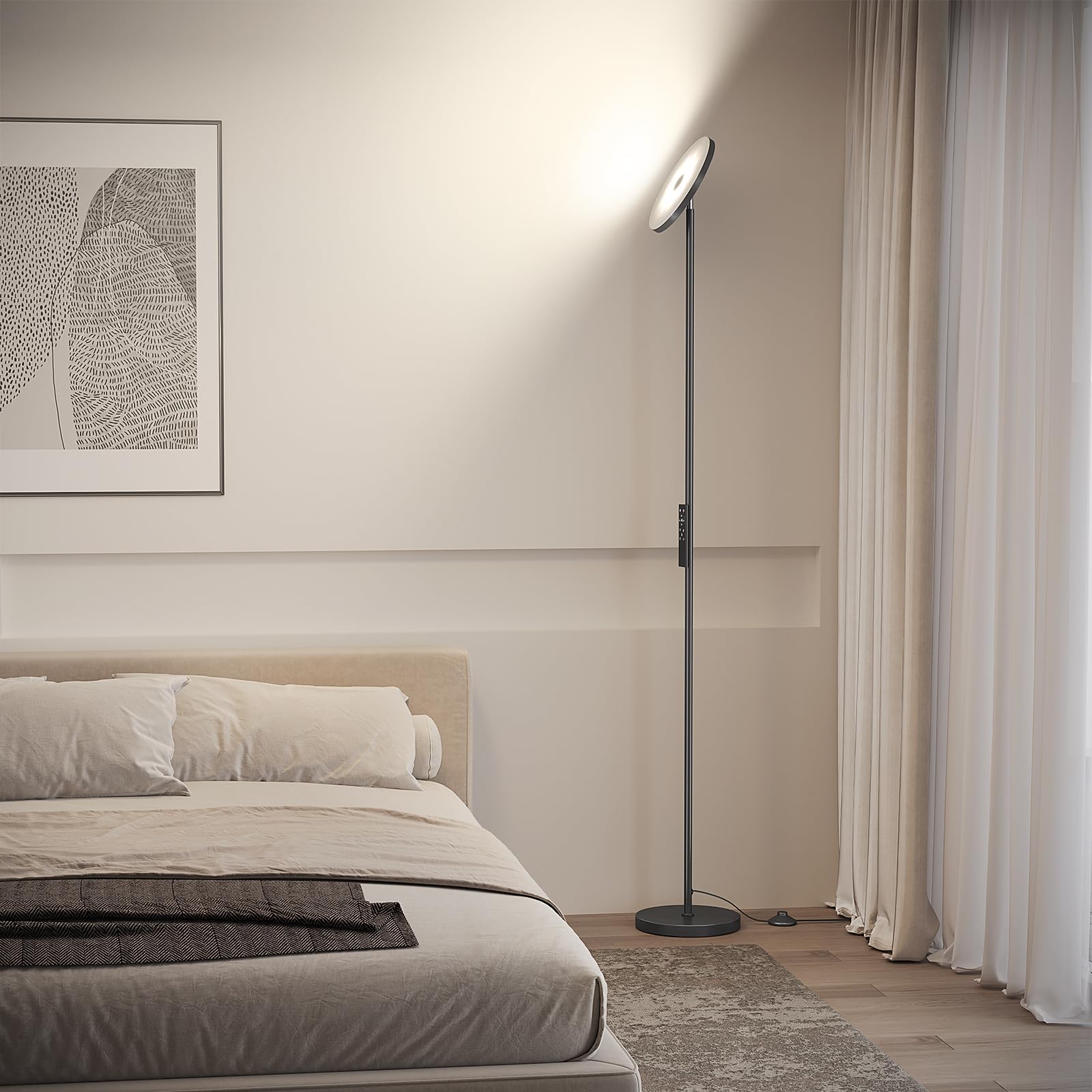 Long-lasting SUNMORY LED floor lamp with 30,000 hour life and 80+ CRI