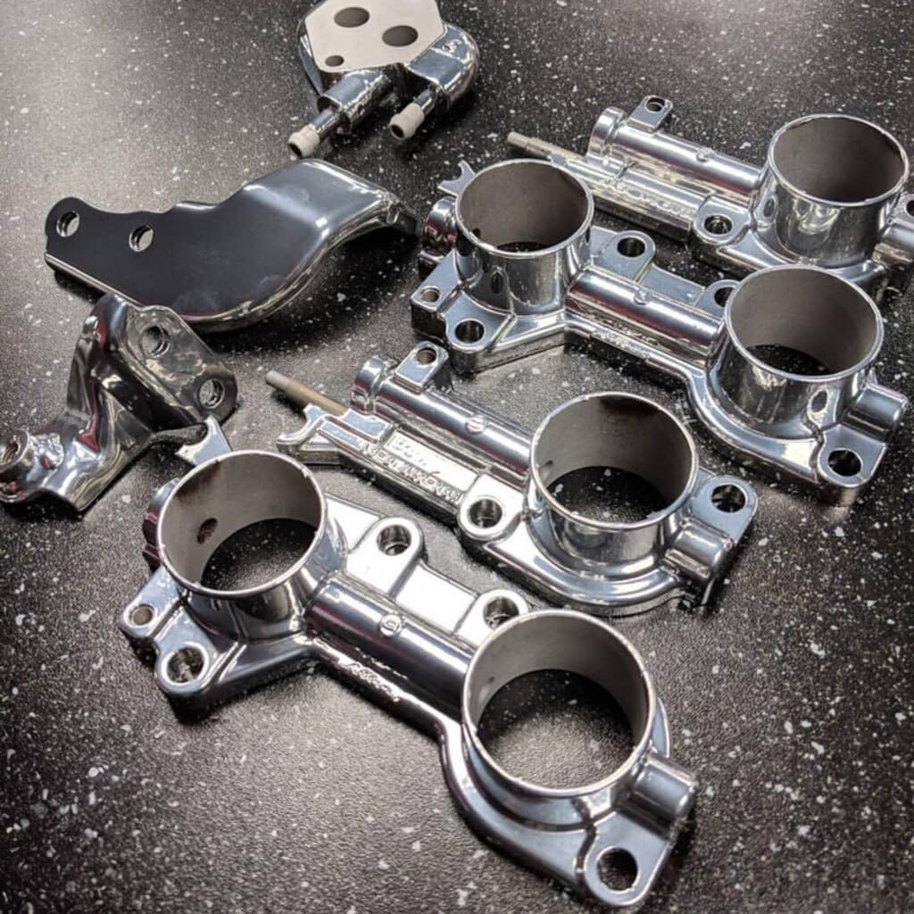 Super Chrome Plus powder coating color sample with chrome-like appearance