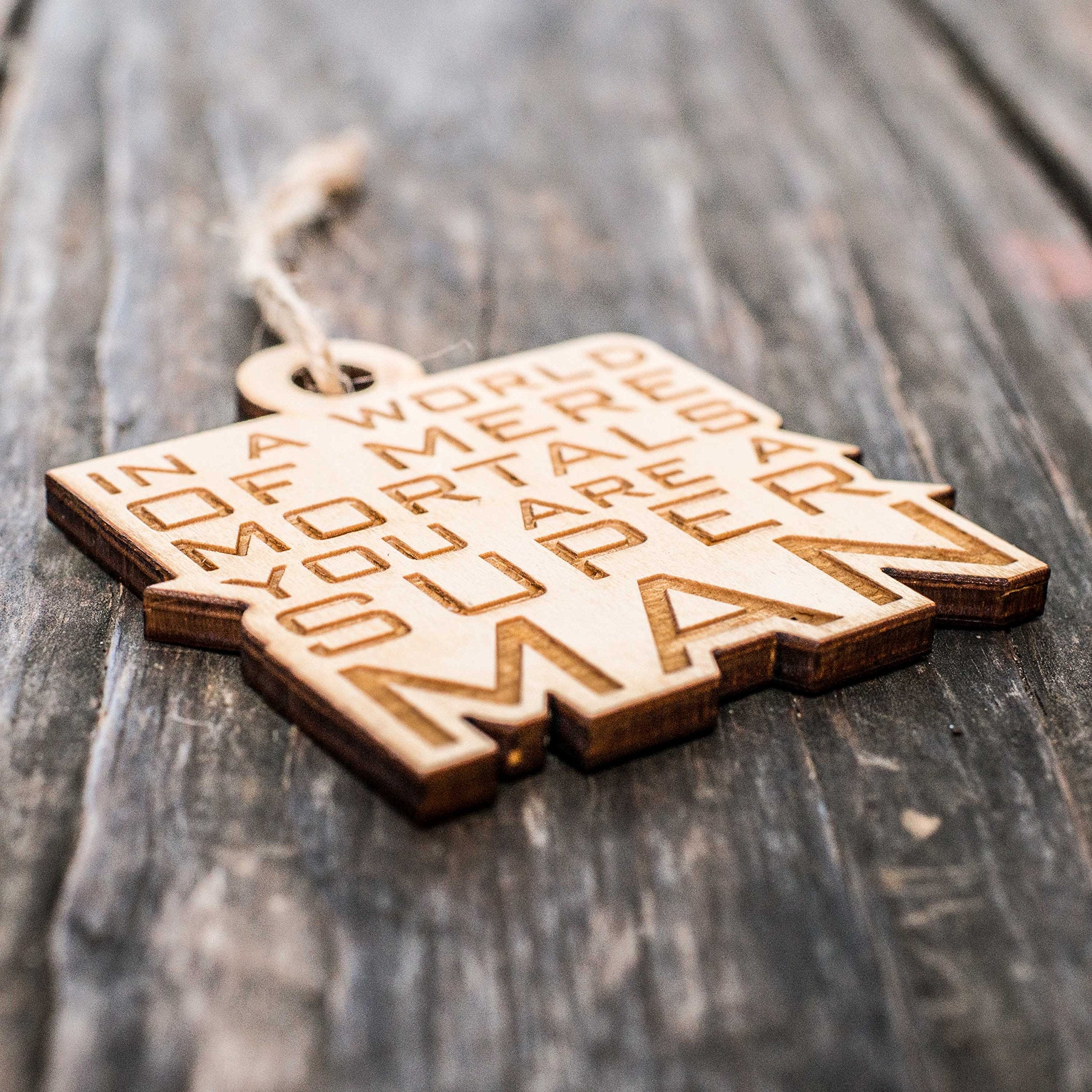 rustic maple wood ornament 3x3in