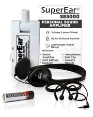 SuperEar SE5000 hearing amplifier with deluxe headphones