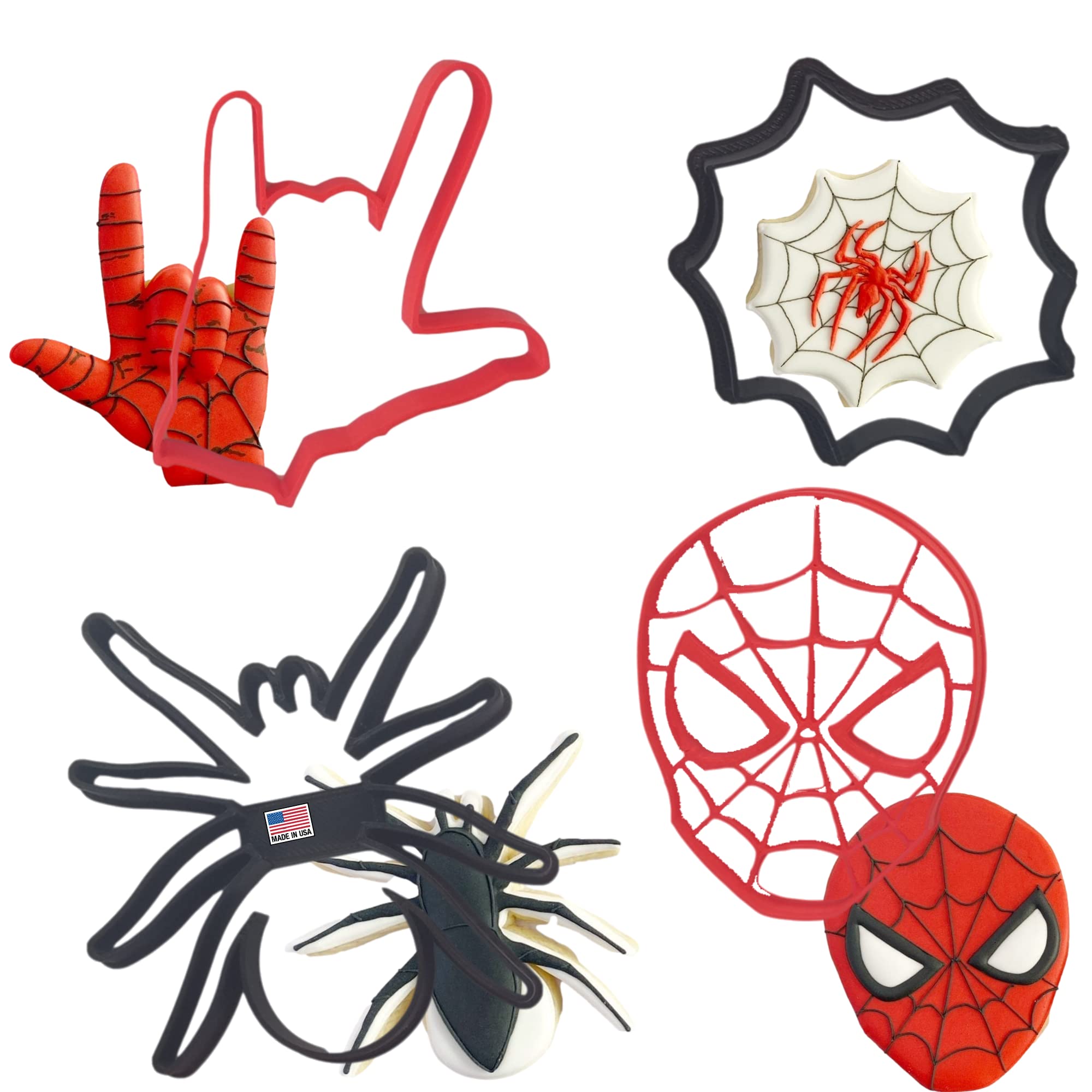 Spiderman head shape cookie cutter from SUPERHERO COOKIE CUTTERS