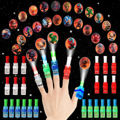 24-pack Superhero Finger Lights with red blue green and white colors
