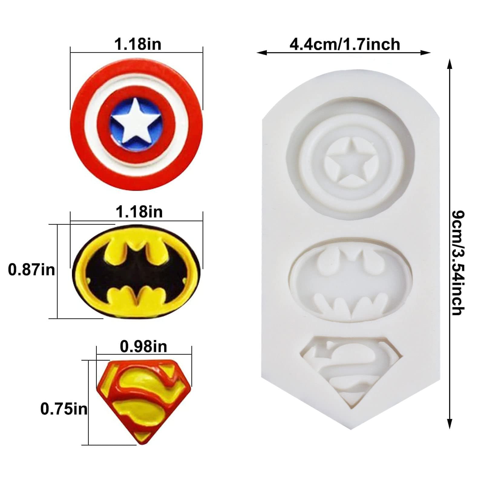 superhero shapes fondant molds for cake decorations
