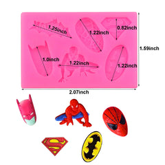 superhero shaped silicone mold for cake decorations