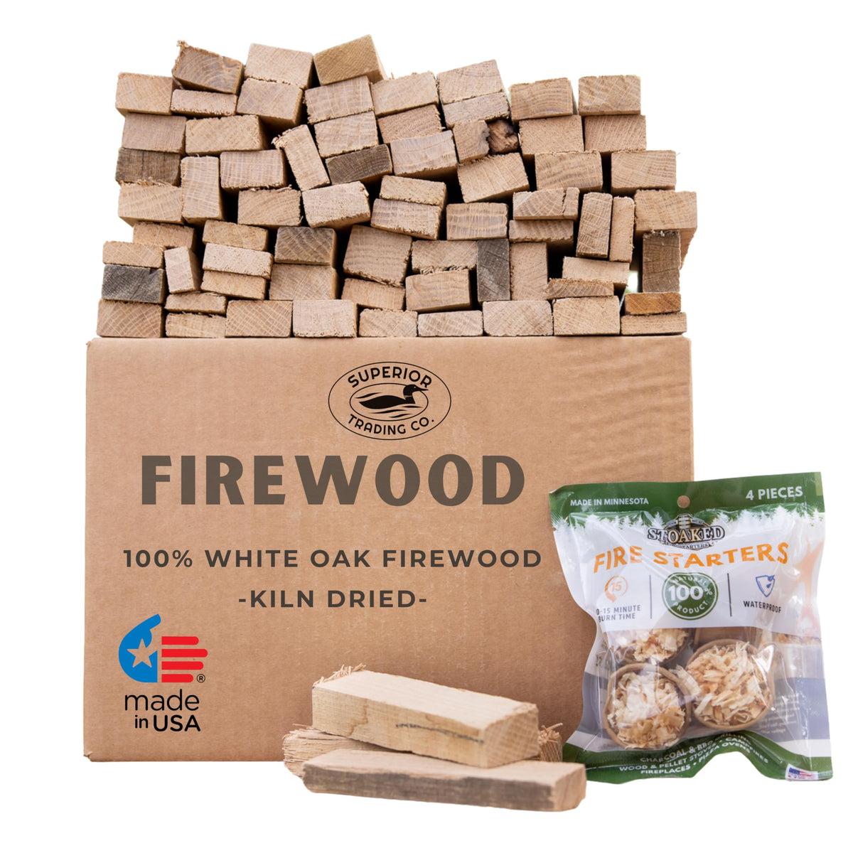 Superior Trading Oak Mini Fire Wood packaging
