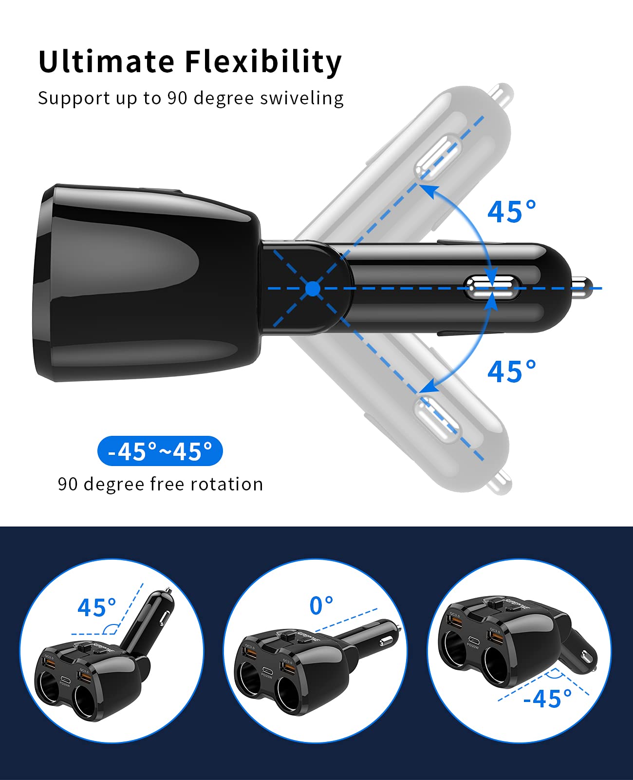 LED voltage display on car power splitter