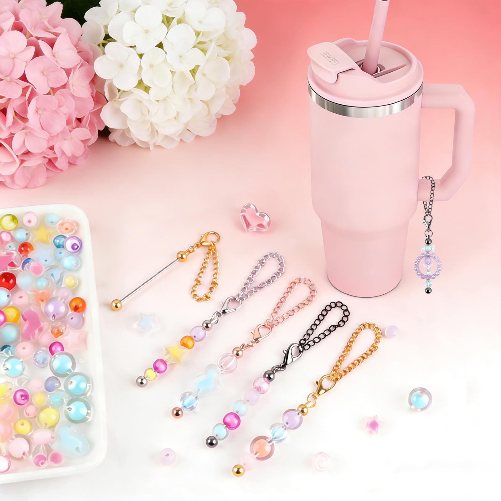 Aluminum alloy beadable cup charms 12 cm length