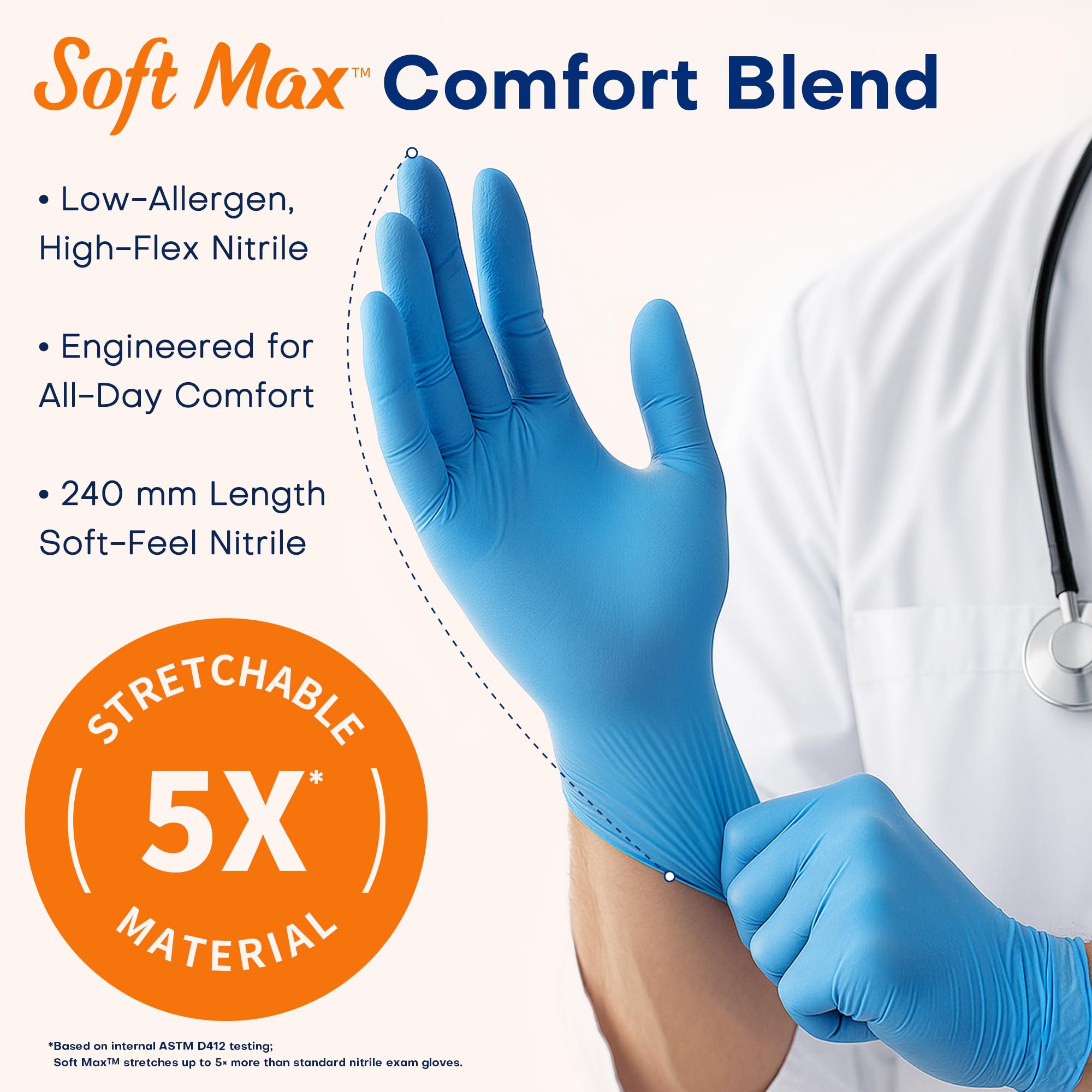 Ambidextrous nitrile gloves blue 100pcs Supmedic