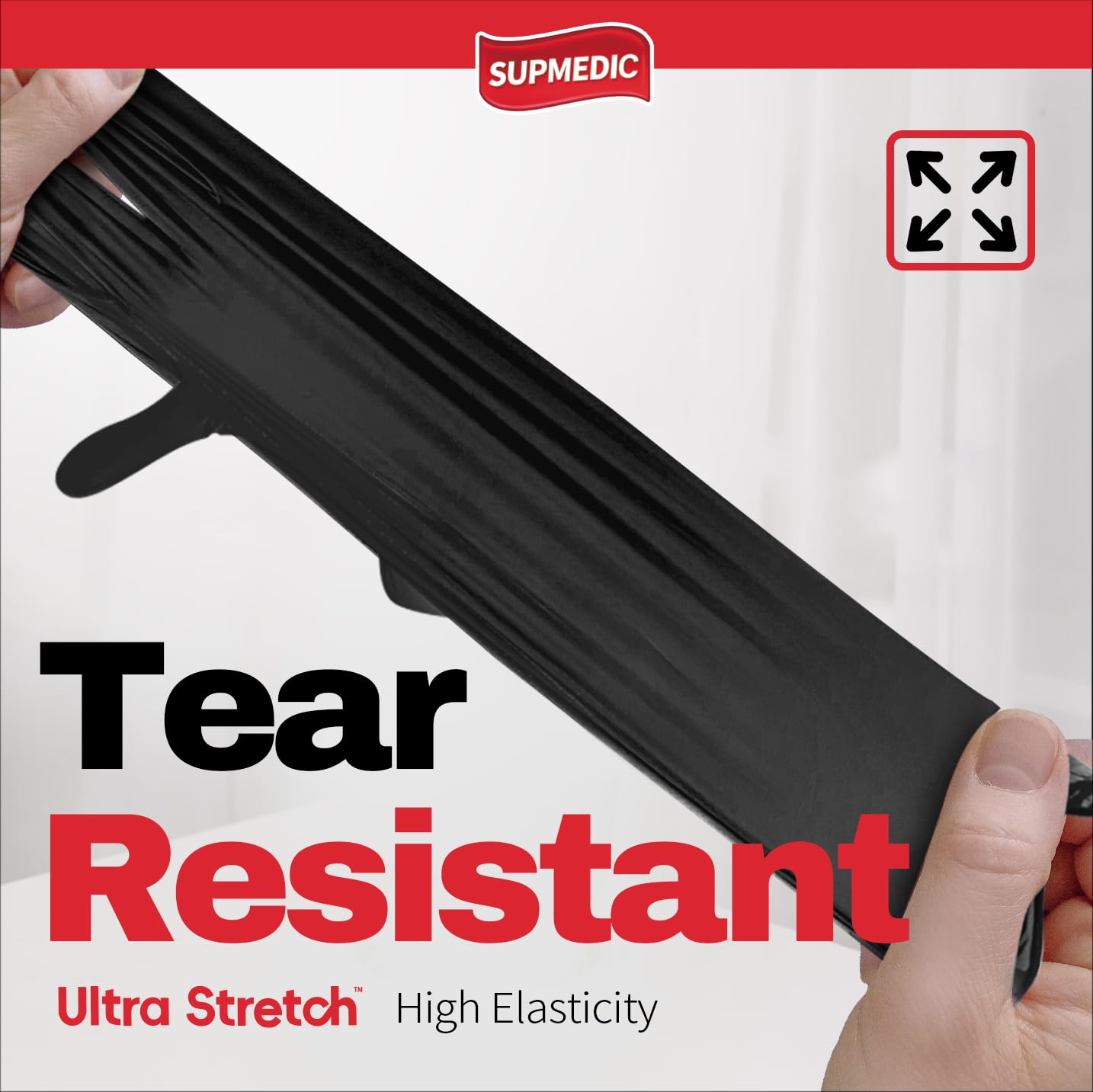 5Mil thickness black nitrile gloves for durability
