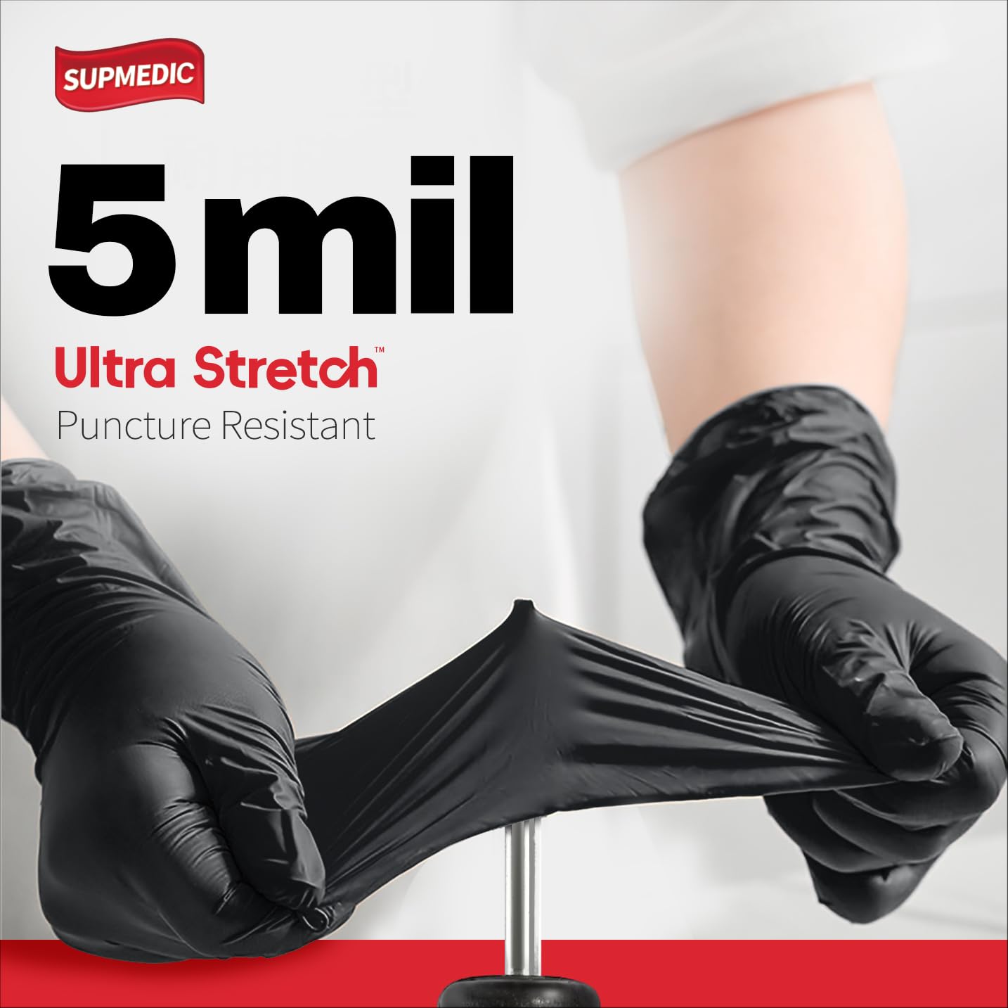 Black nitrile gloves Supmedic 100 count box
