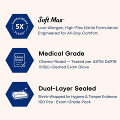 Nitrile exam gloves from Supmedic Black 100 count