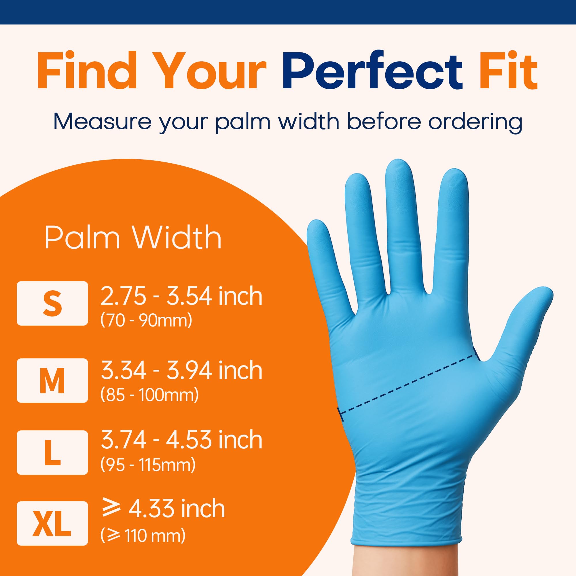 Top-load box dispensing ambidextrous nitrile gloves Supmedic blue