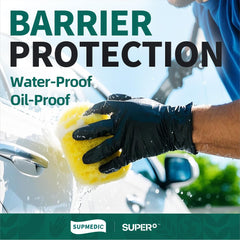 Supmedic vinyl disposable exam gloves black xl powder-free
