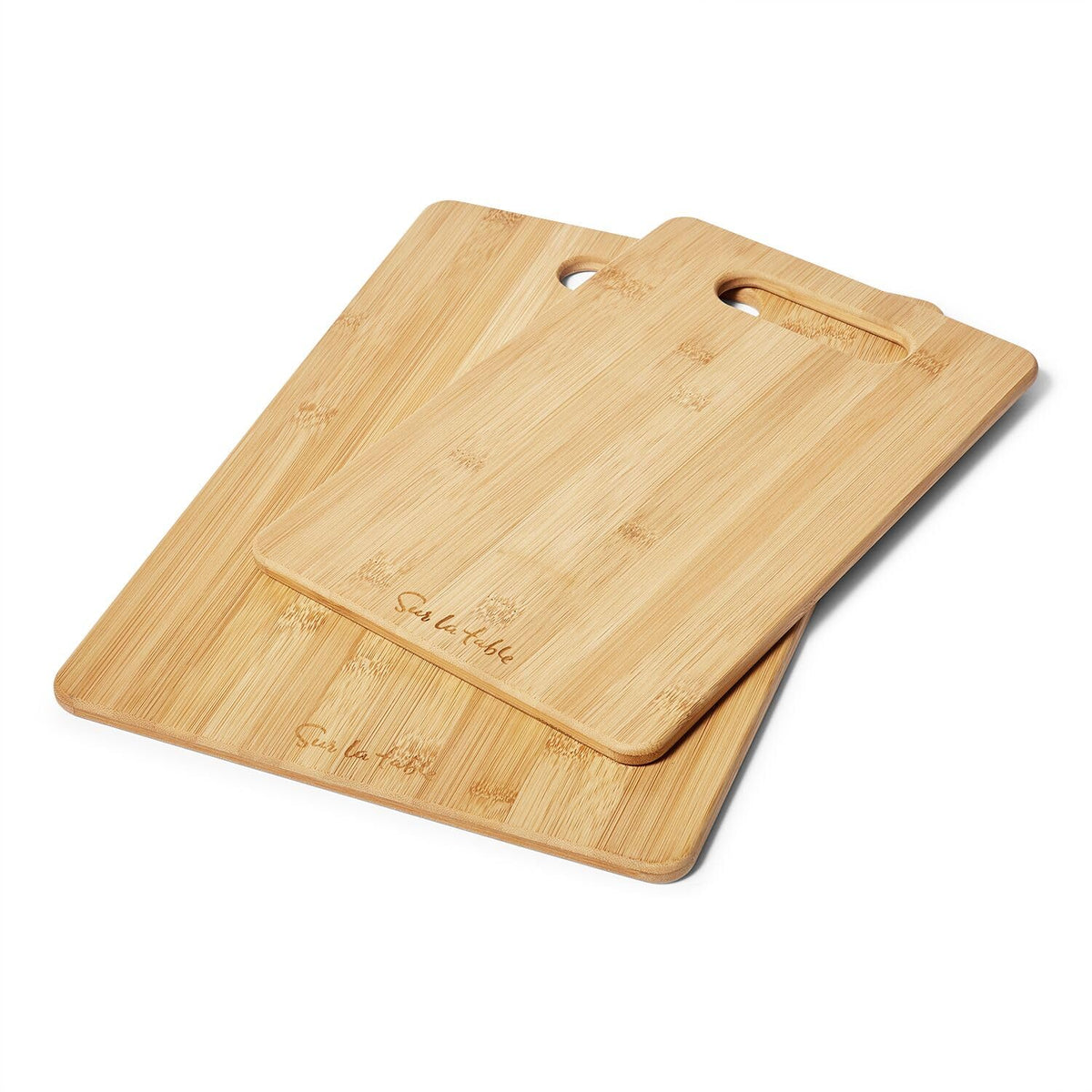 Sur La Table bamboo cutting board set two pieces