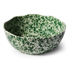 Sur La Table stoneware splatter design serving bowl 11 inch round green 4 Qt