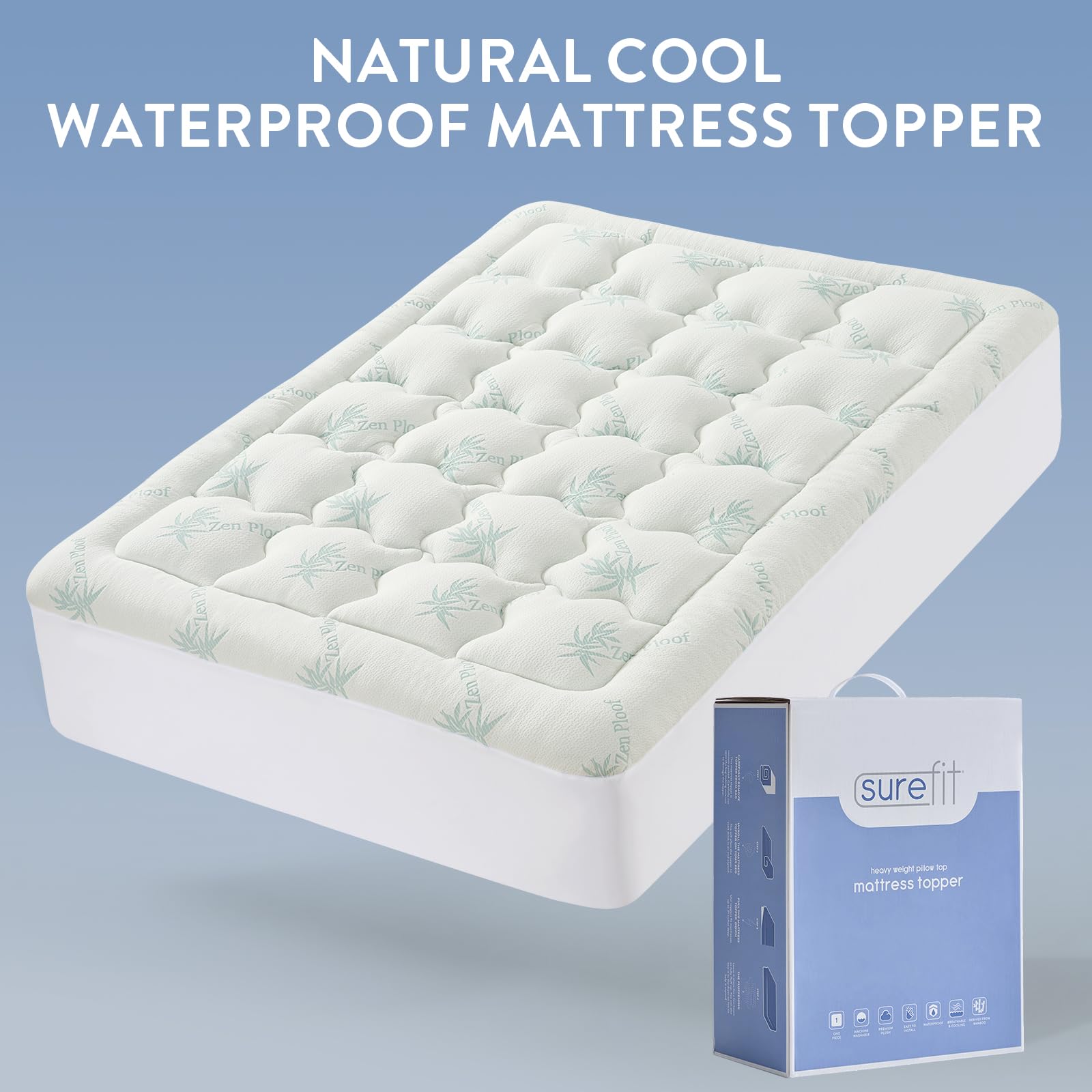 Machine washable mattress pad ready for care