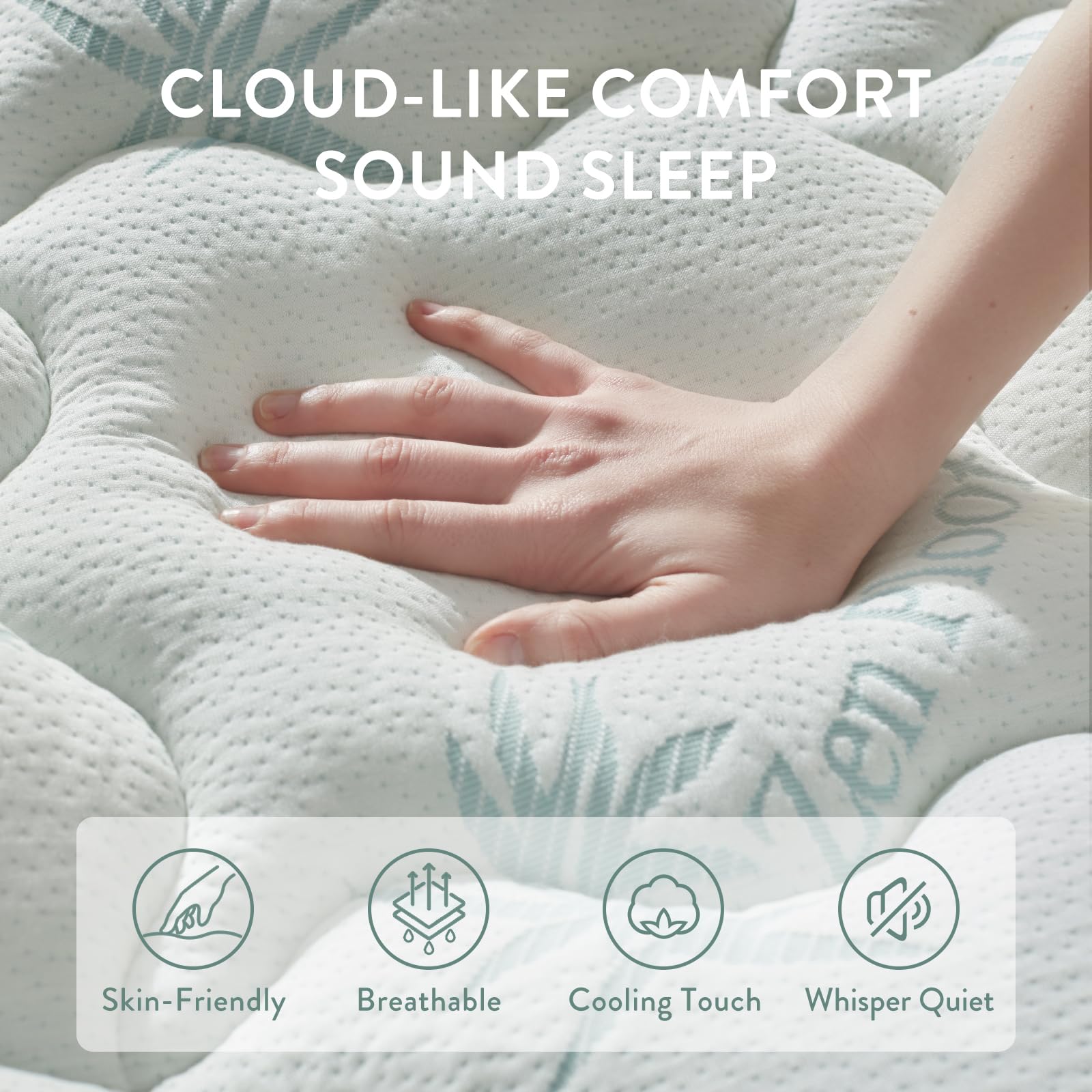 SureFit pillow top queen mattress pad top fabric close up