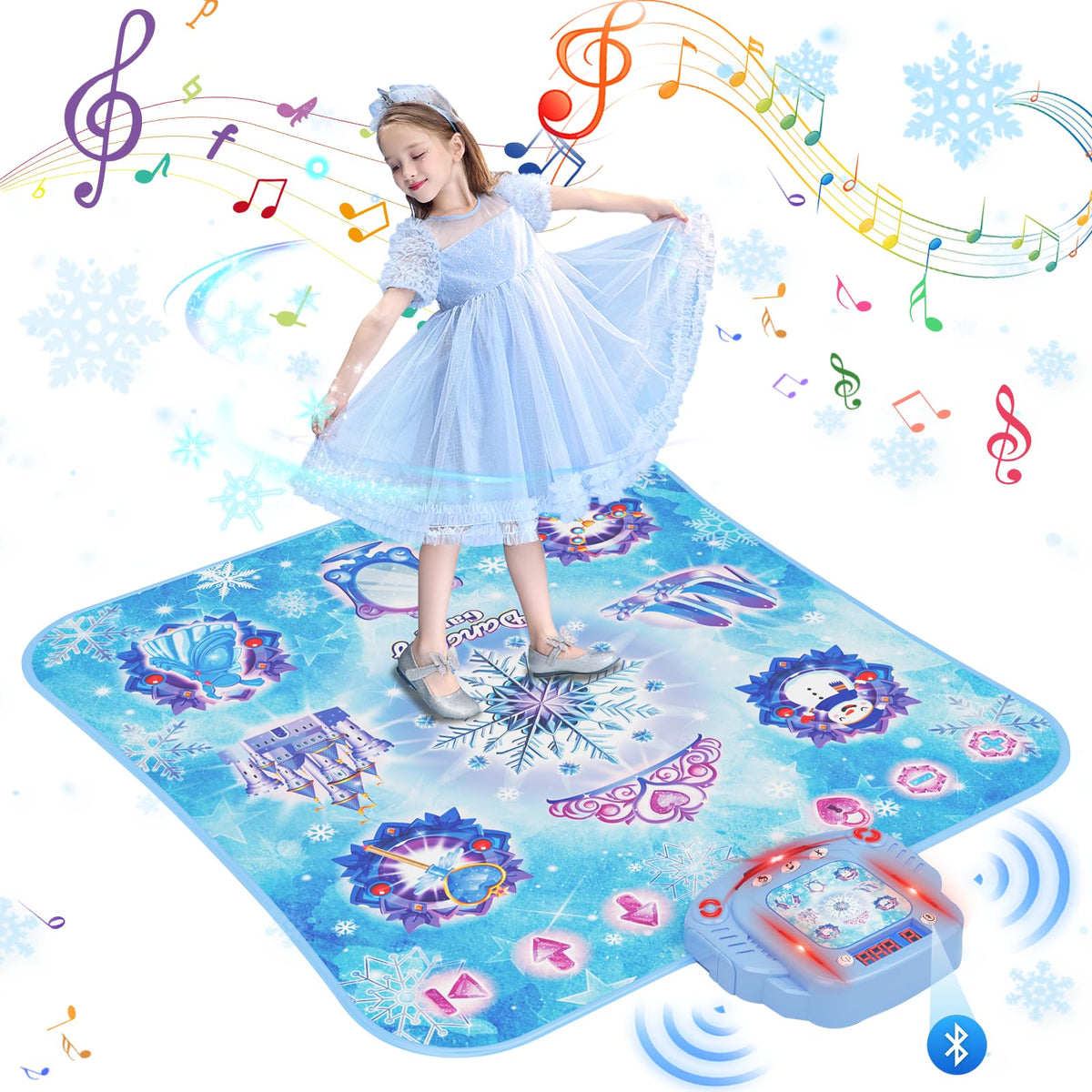 Surelect princess dance mat front view with 8-button layout