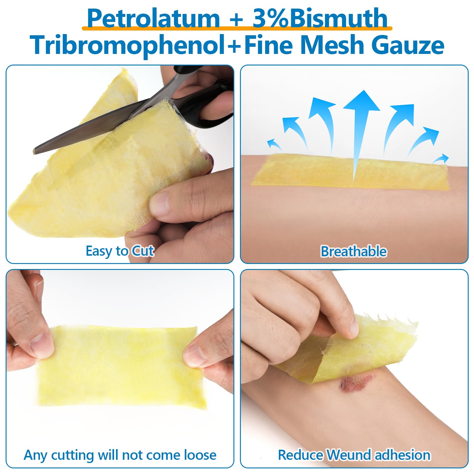 Xeroform petrolatum gauze used for donor sites and skin grafts