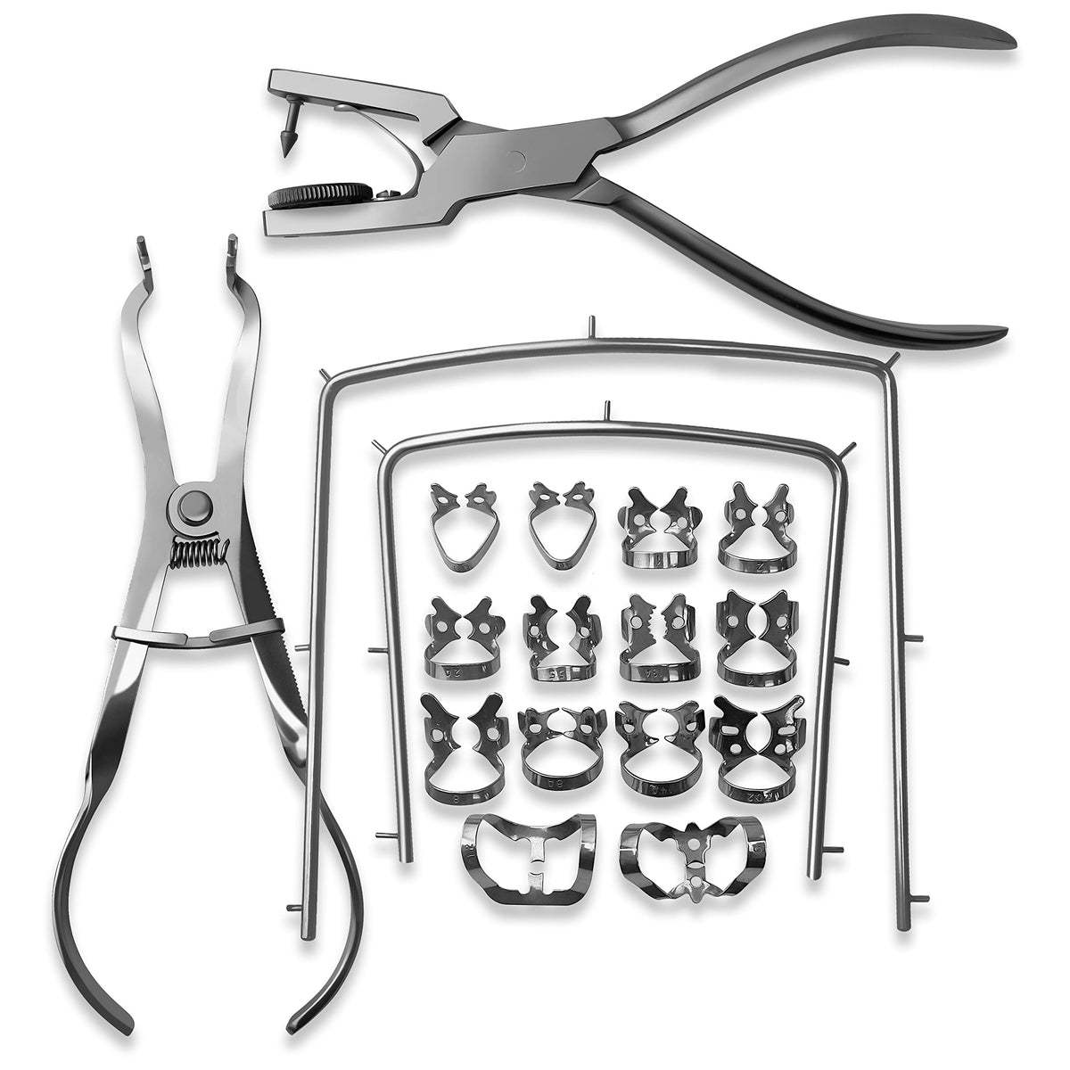 Surgical Online dental rubber dam kit with medical grade stainless steel 18 pcs